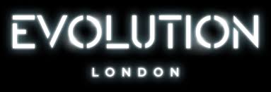 Logo for Evolution London displayed in a bright, modern design.