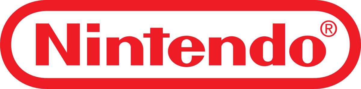 Logo of Nintendo, featuring the company name in bold white letters on a red background with a white oval border.